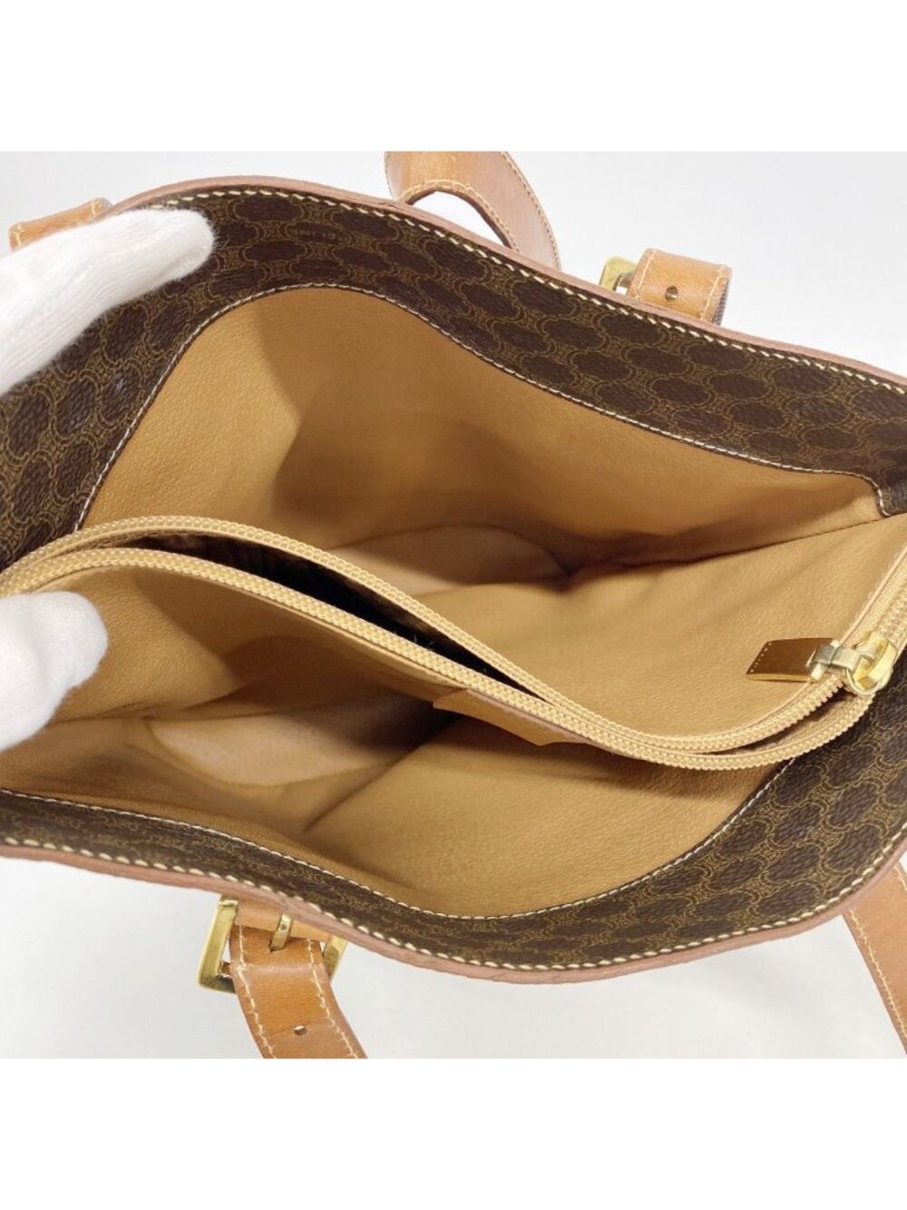 Celine Tote Macadam Brown Gold - Picture 4 of 10